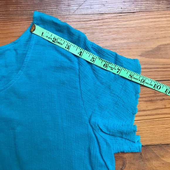 Soft Surroundings Teal Cotton Gauze Top, EUC, PS - Picture 9 of 13